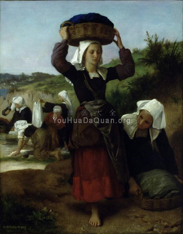 Washerwomen of Fouesnant - 威廉·阿道夫·布格罗